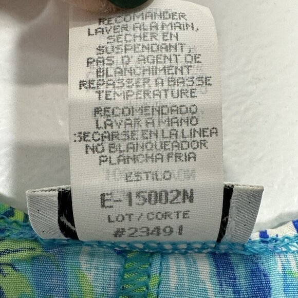 La Blanca Coverup Size L Blue Floral Dress Vintage Hawaiian - Picture 4 of 9